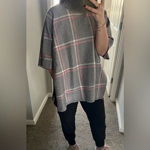 Max Studio Sweater Poncho with mock neck